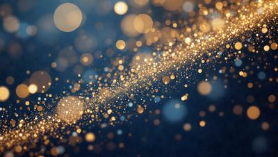 The primary subject of the image is a bright, shiny, and colorful display of glittering lights. The setting is a dark background, which contrasts with the bright lights, creating a visually striking scene. The visual style of the image is a combination of photo and digital art, as it captures the vibrant colors and patterns of the lights. The colors and mood of the image are predominantly warm and lively, with the glittering lights evoking a sense of excitement and wonder.